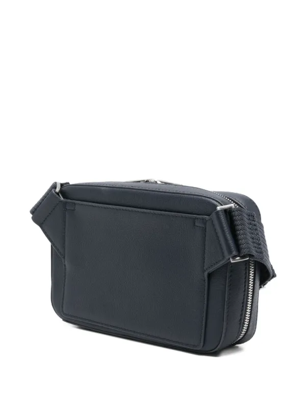 SANDRO レザー メッセンジャーバッグ | ブルー | FARFETCH JP