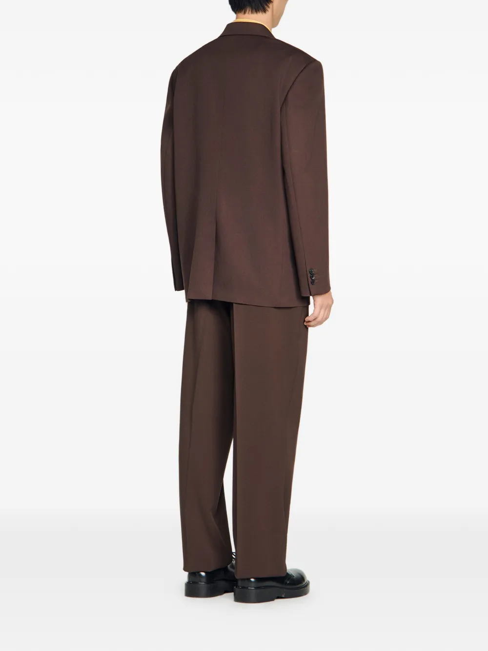  Sandro Oversized Notched Suit Jacket - Brown 
