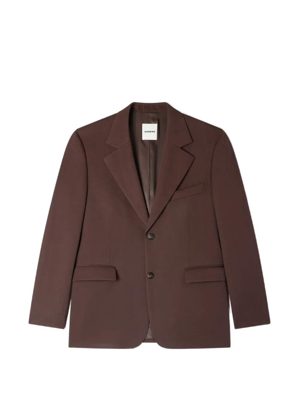 Sandro Oversized Notched Suit Jacket In Brown