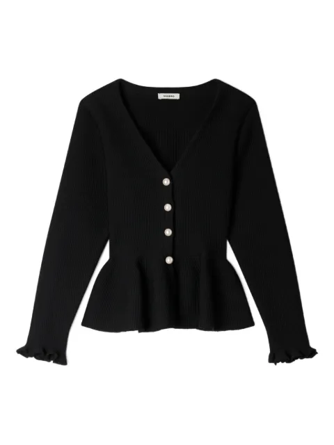 SANDRO textured peplum cardigan