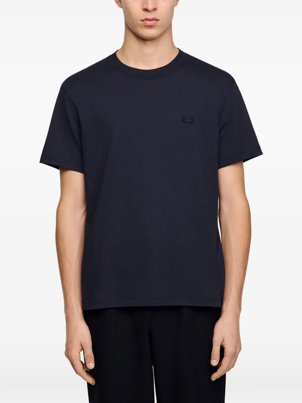 SANDRO T-shirt met logopatch Blauw