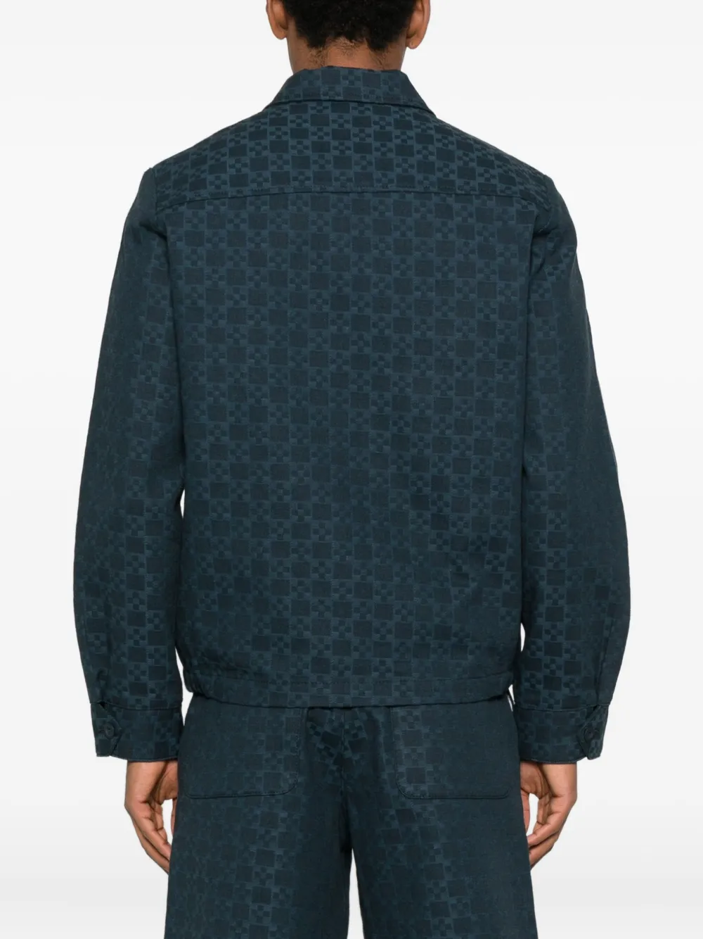 SANDRO Denim jack met vierkant patroon Blauw