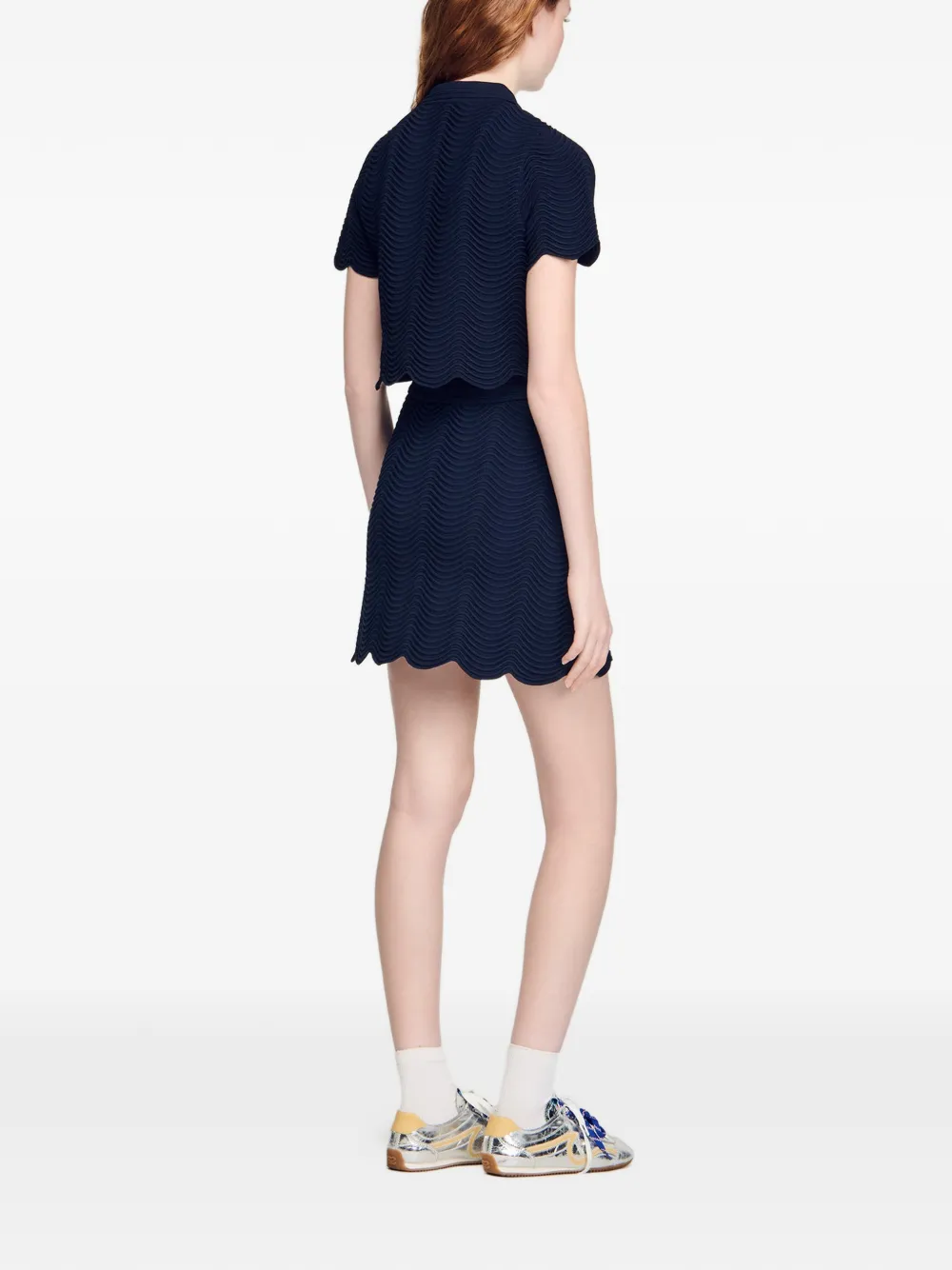 SANDRO Cropped polotop Blauw