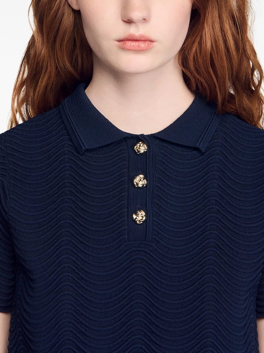 SANDRO Cropped polotop Blauw
