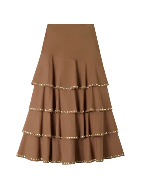 SANDRO maxi ruffled rhinestone skirt