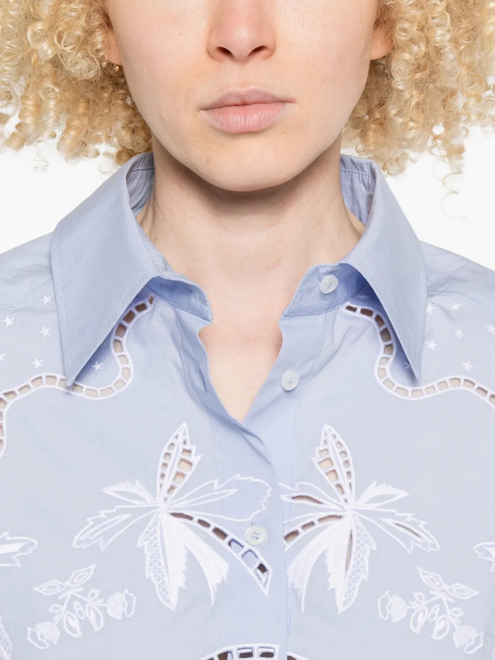 SANDRO Shirt met geborduurd detail Blauw