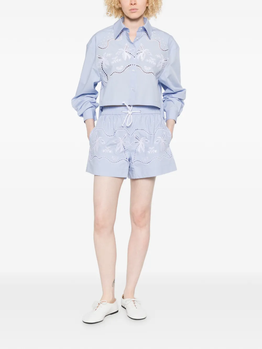 SANDRO Shirt met geborduurd detail Blauw