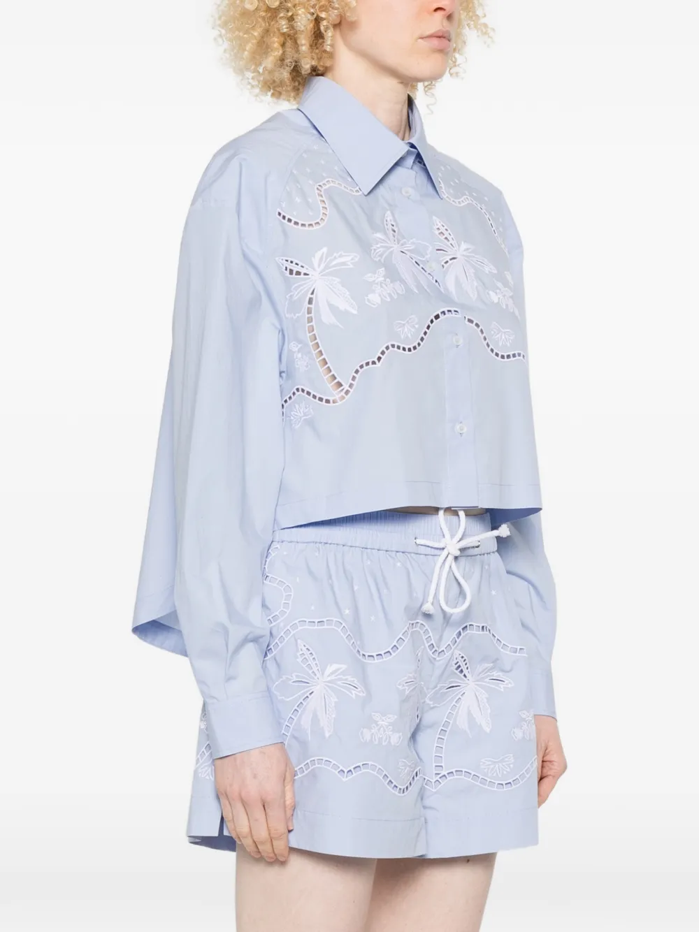 SANDRO Shirt met geborduurd detail Blauw