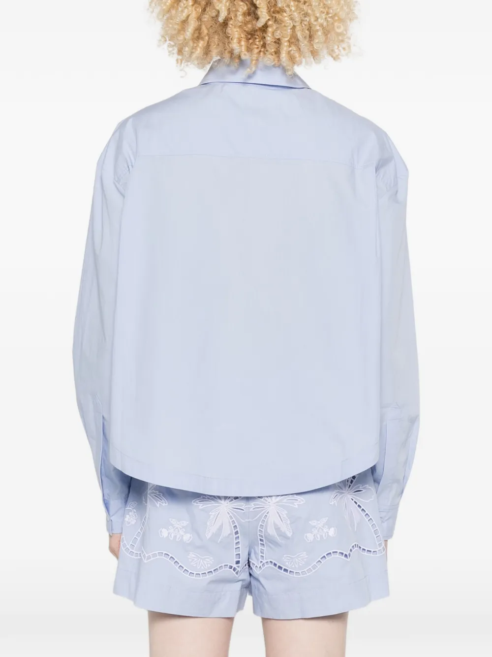 SANDRO Shirt met geborduurd detail Blauw