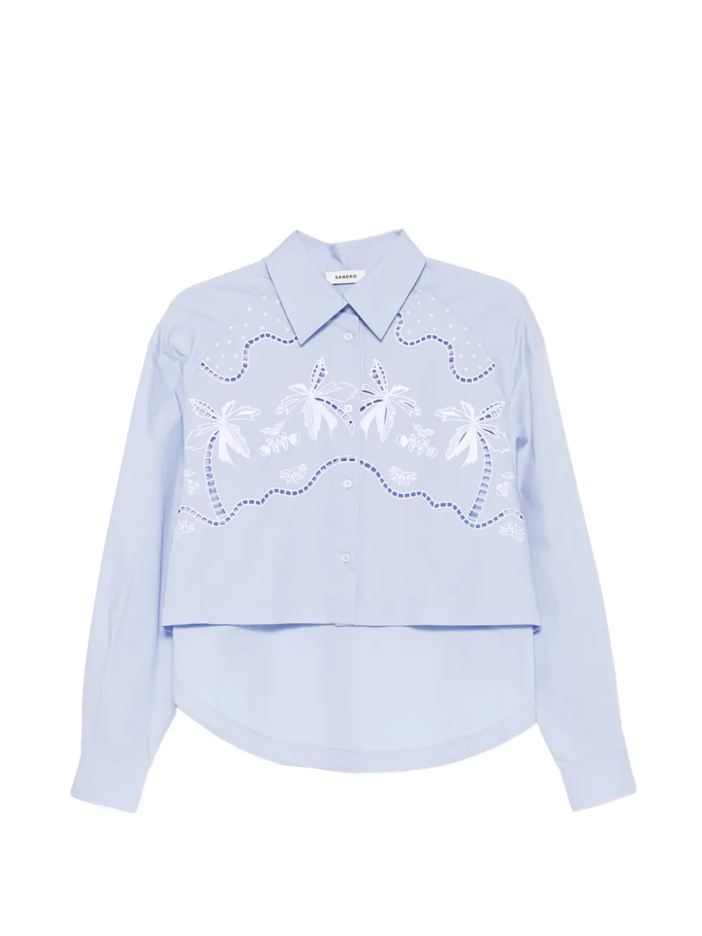SANDRO embroidered-detail shirt - Blau