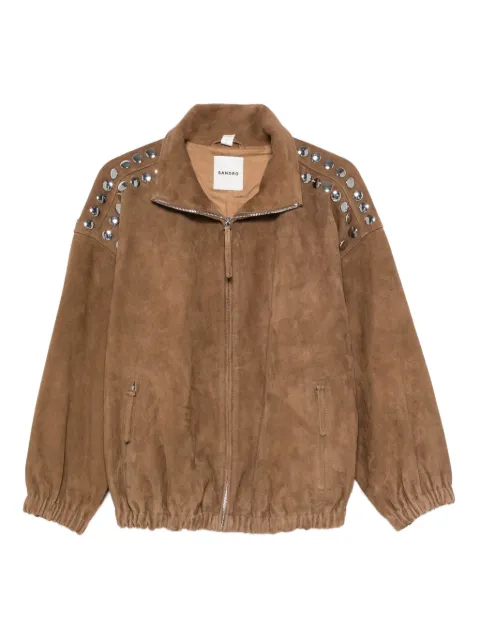 SANDRO studded zip-up jacket