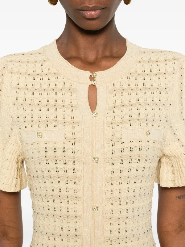SANDRO Maxi textured-knit Dress | Neutrals | FARFETCH JO