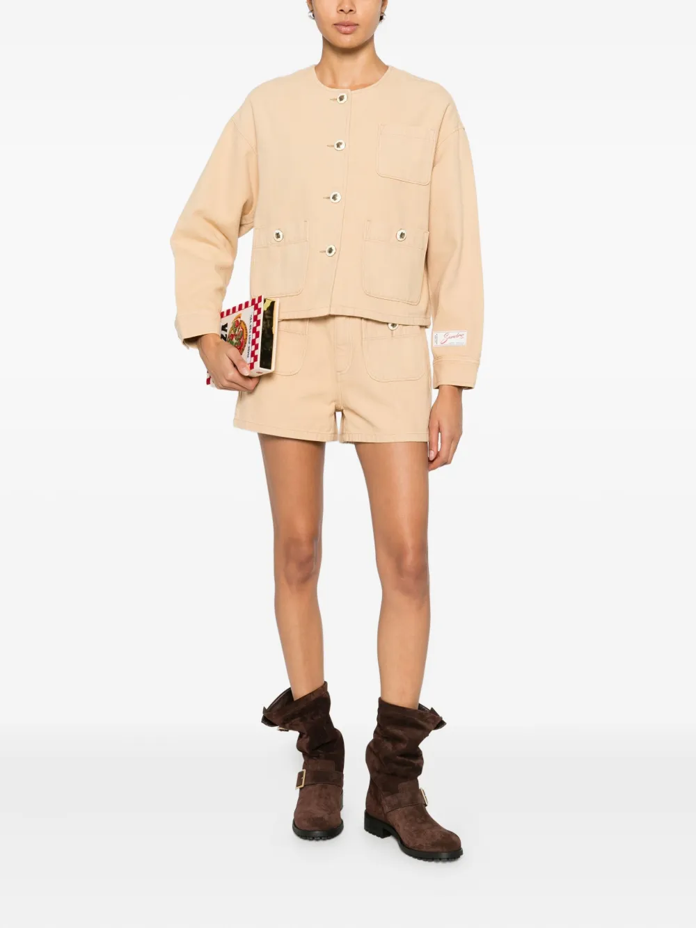  Sandro Pocket Cotton Jacket - Neutrals 