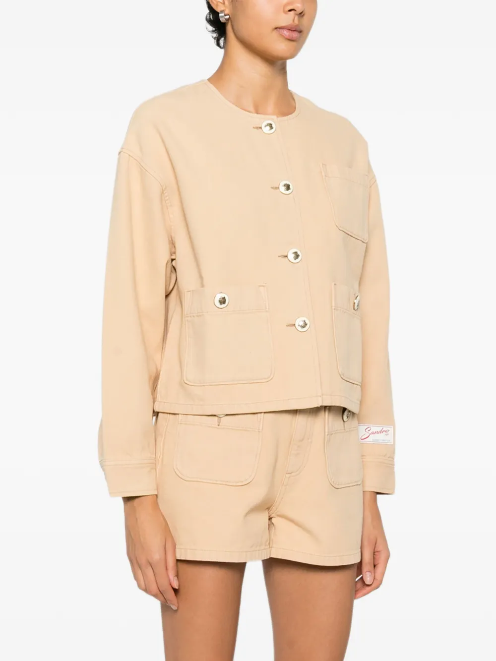  Sandro Pocket Cotton Jacket - Neutrals 