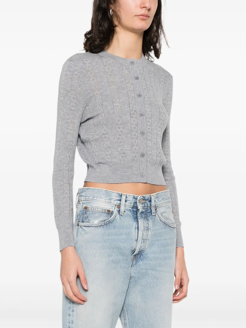  Sandro Buttoned Knitted Cardigan - Grey 
