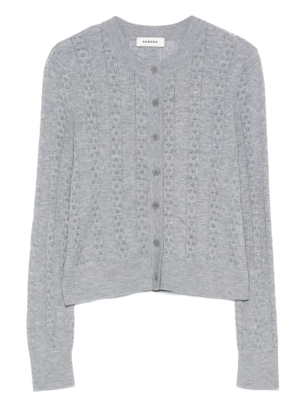 SANDRO Cardigan in maglia con bottoni - Grigio