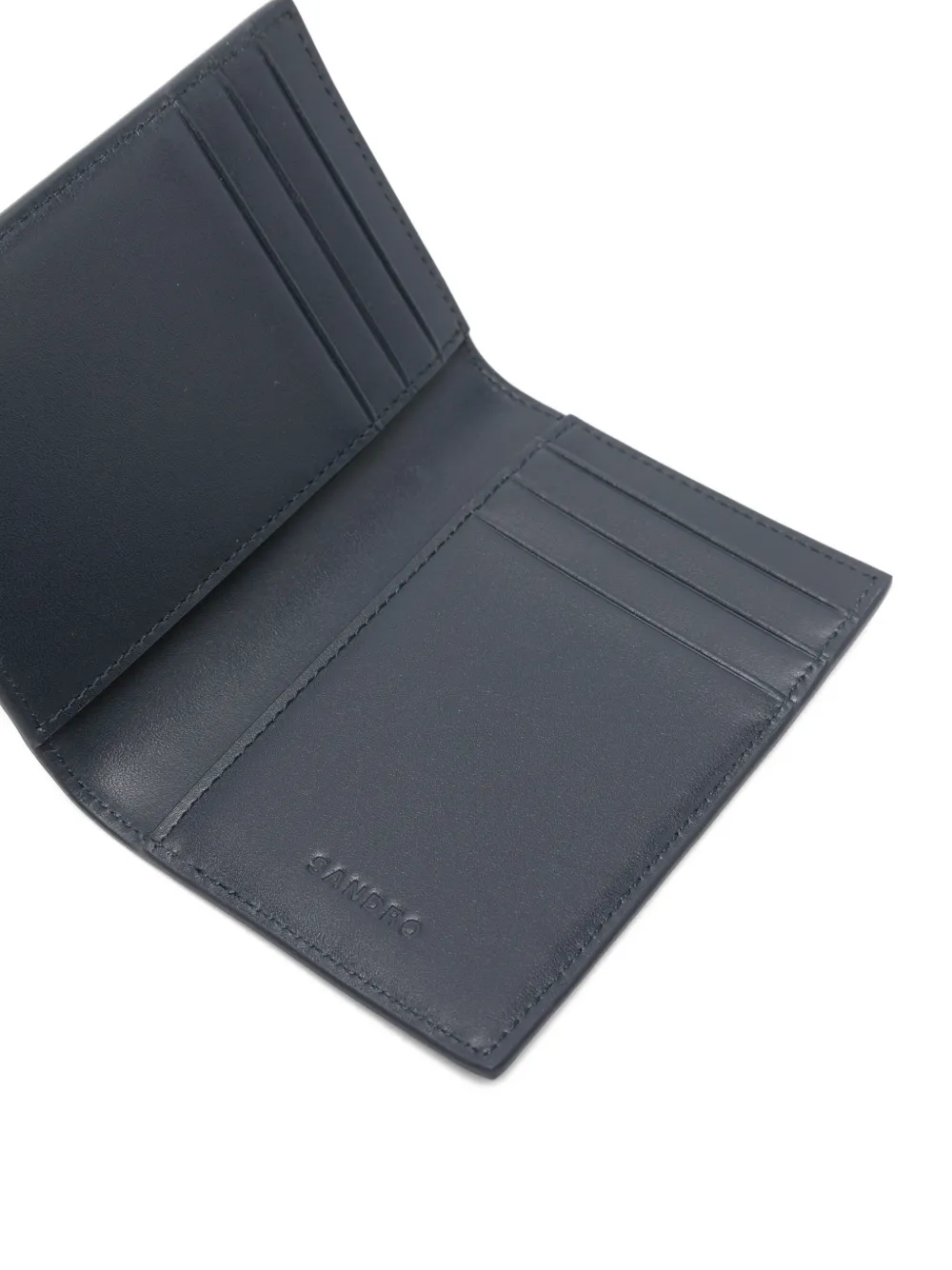  Sandro Grained Leather Folding Card Holder - Blue 