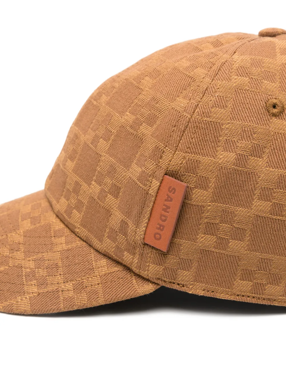  Sandro Geometric Panelled Cap - Brown 