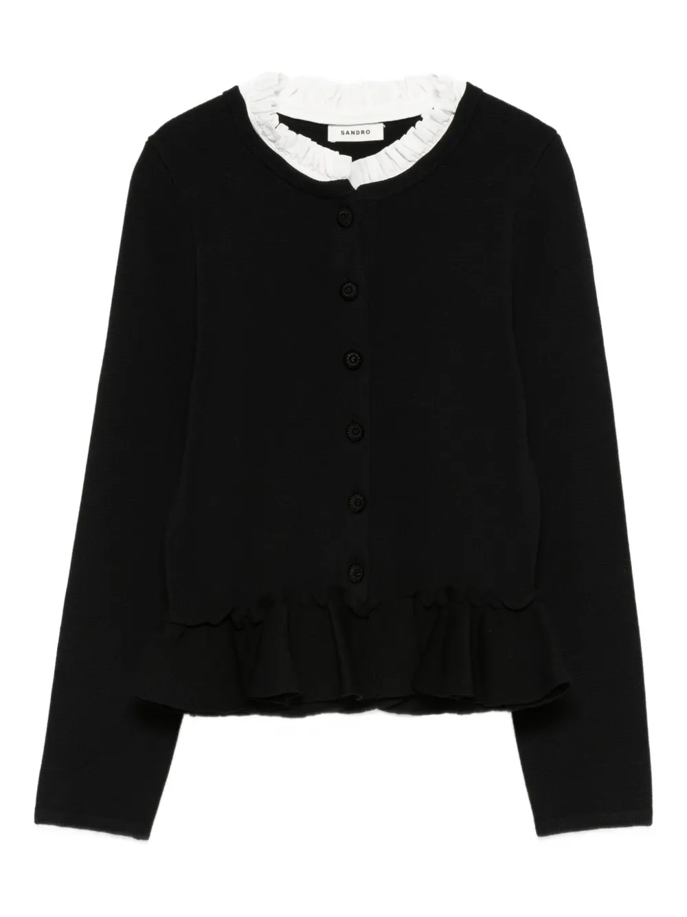 SANDRO Cardigan con ruches - Nero