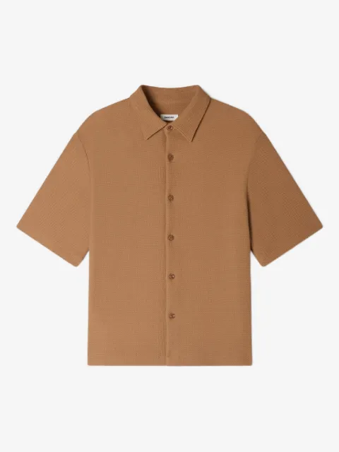 SANDRO textured shark collar shirt