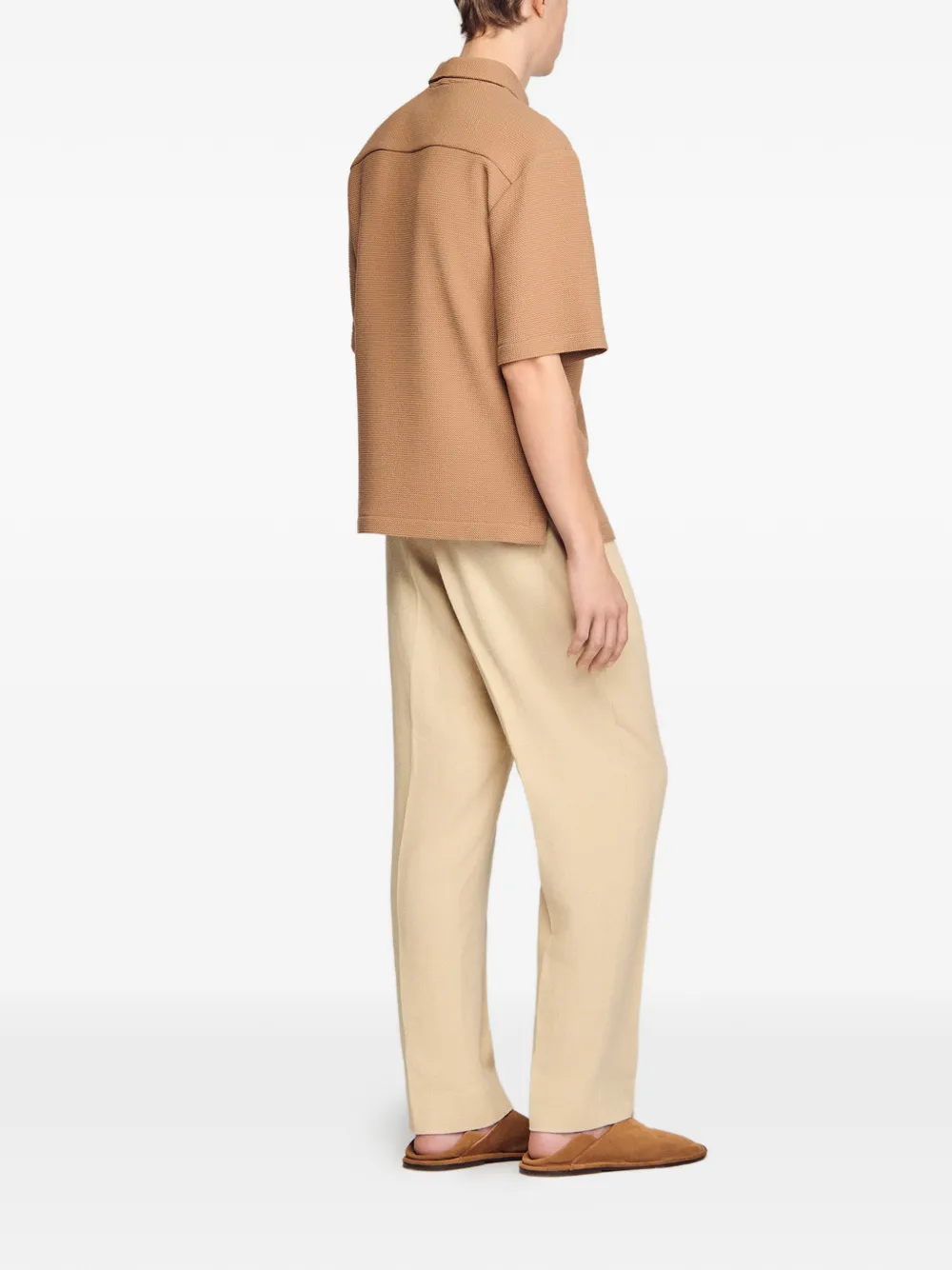  Sandro Textured Short-sleeve Shirt - Brown 