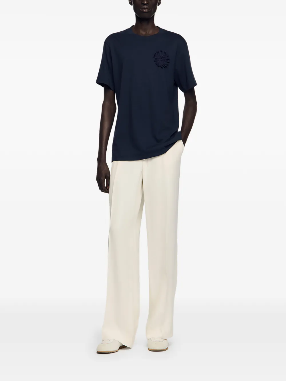 SANDRO Gehaakt T-shirt Blauw