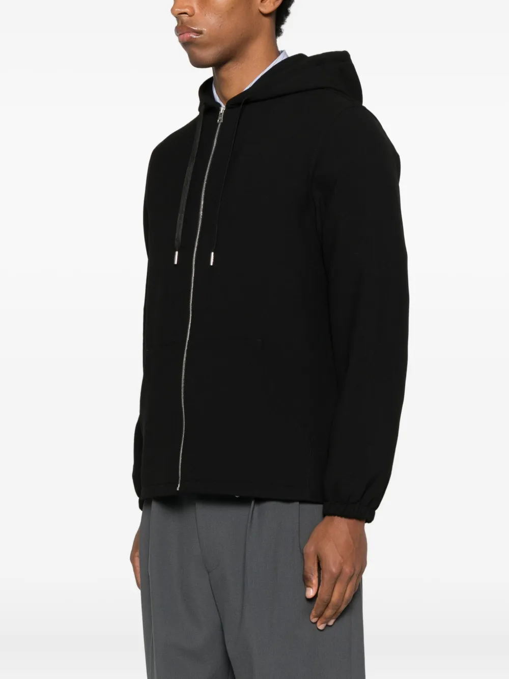  Sandro Zip-fastening Hooded Jacket - Black 