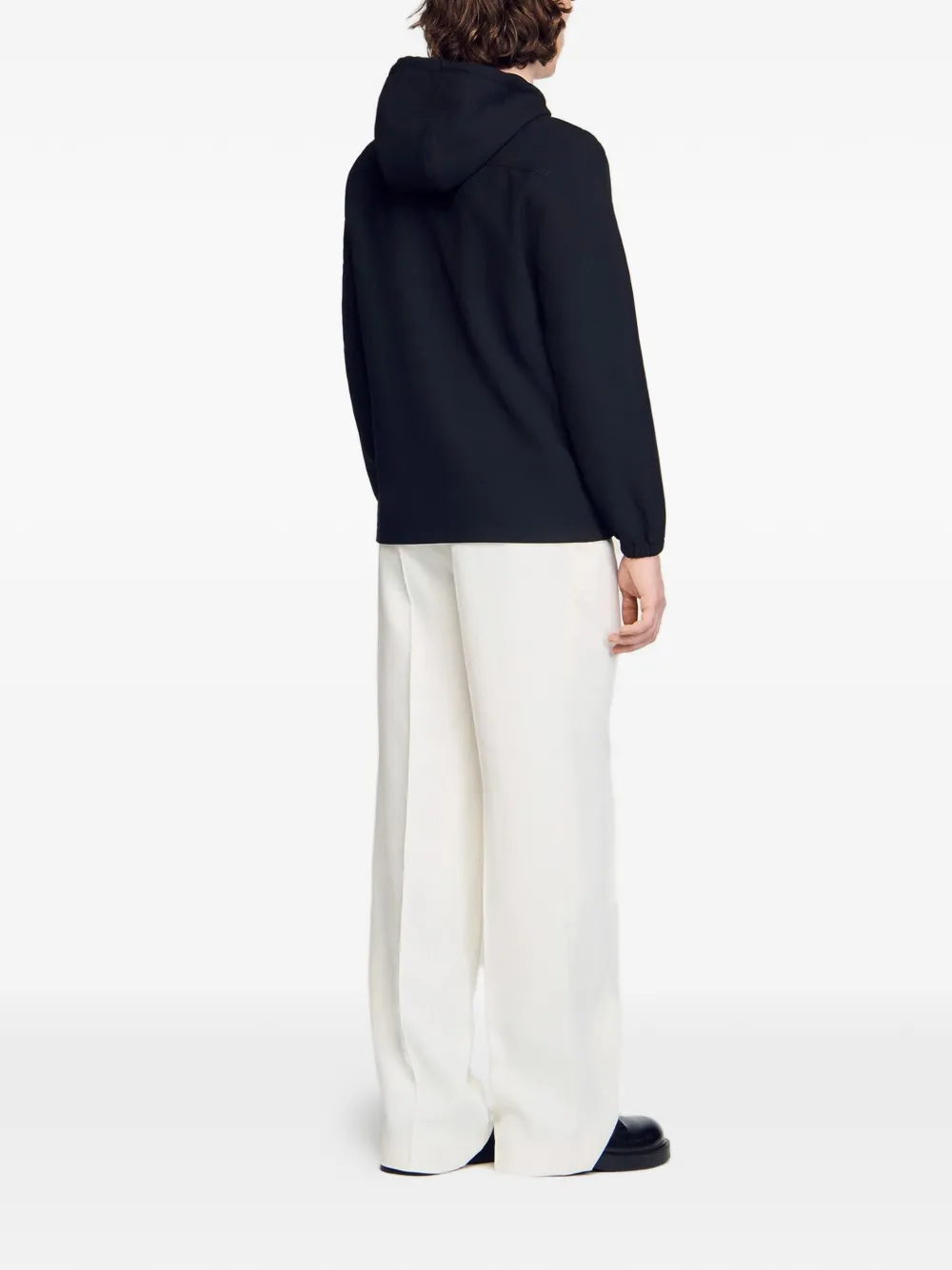 SANDRO Hoodie met rits Zwart