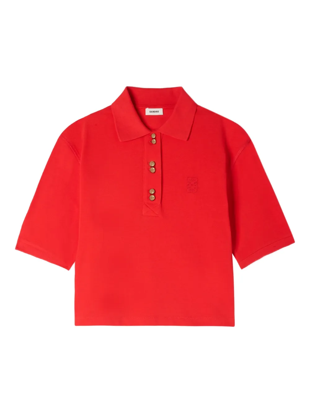 SANDRO Poloshirt mit Knopfleiste - Rot
