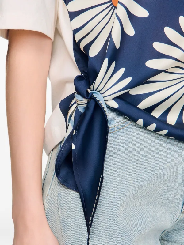 SANDRO floral-detail Panel Top | Neutrals | FARFETCH