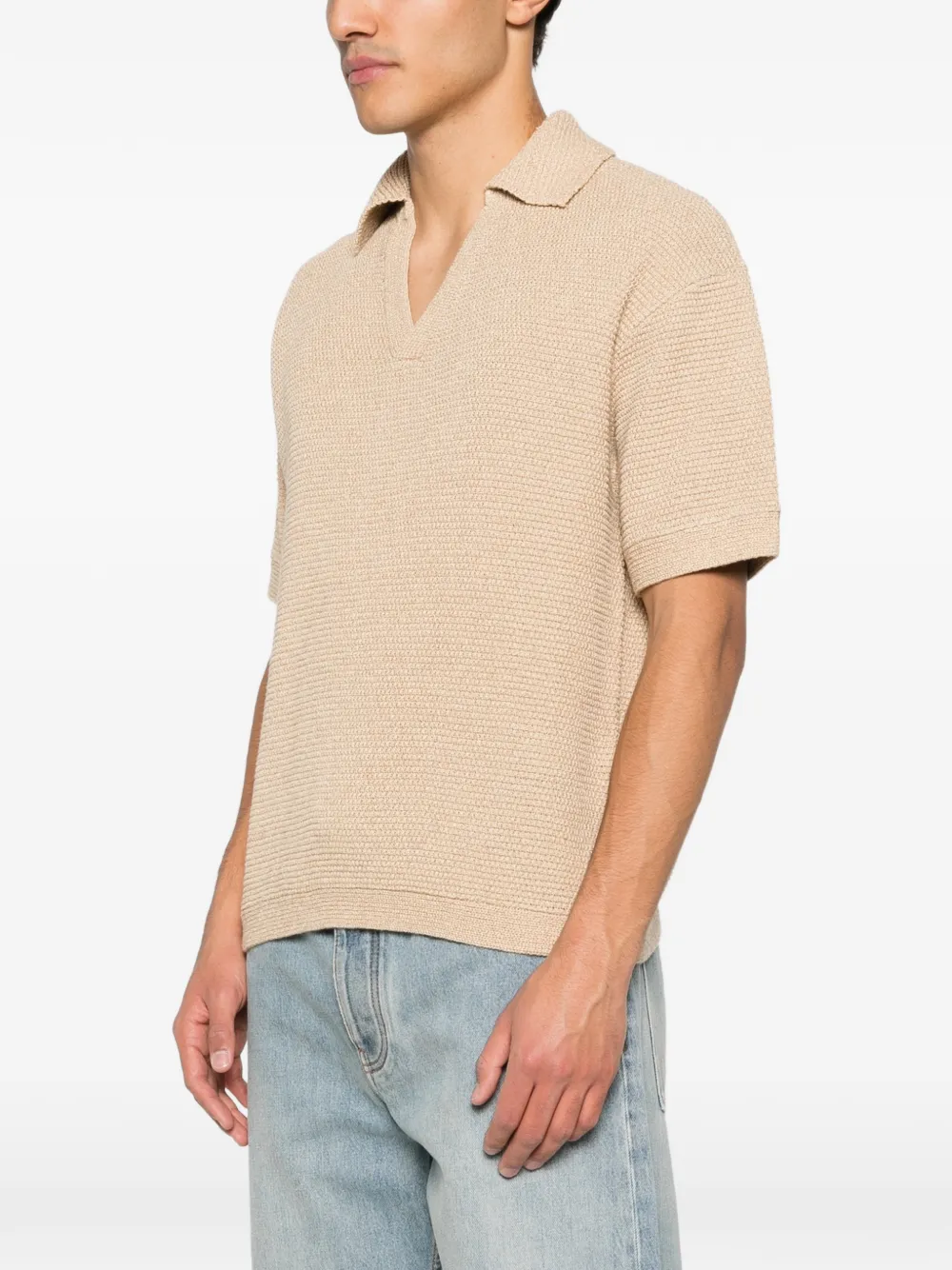  Sandro Knitted Polo Shirt - Neutrals 