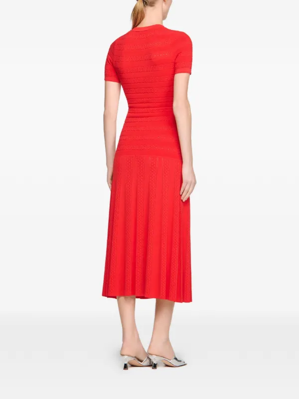 SANDRO Midi button-up Dress | Red | FARFETCH
