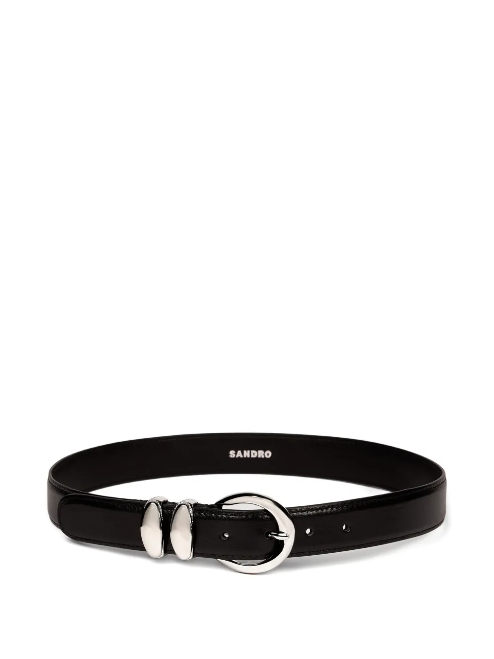 SANDRO metal buckle leather belt - Nero