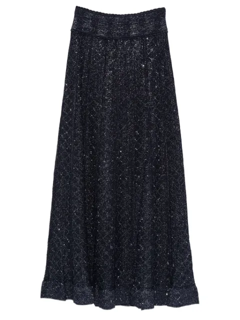 SANDRO textured strass abstract knitted skirt