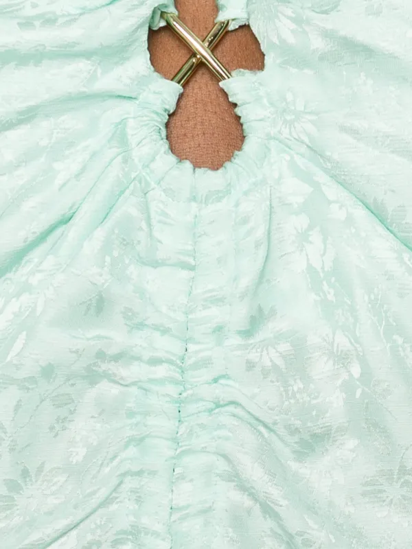 SANDRO Jacquard Floral Dress | Green | FARFETCH ID