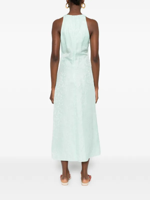 SANDRO Jacquard Floral Dress | Green | FARFETCH