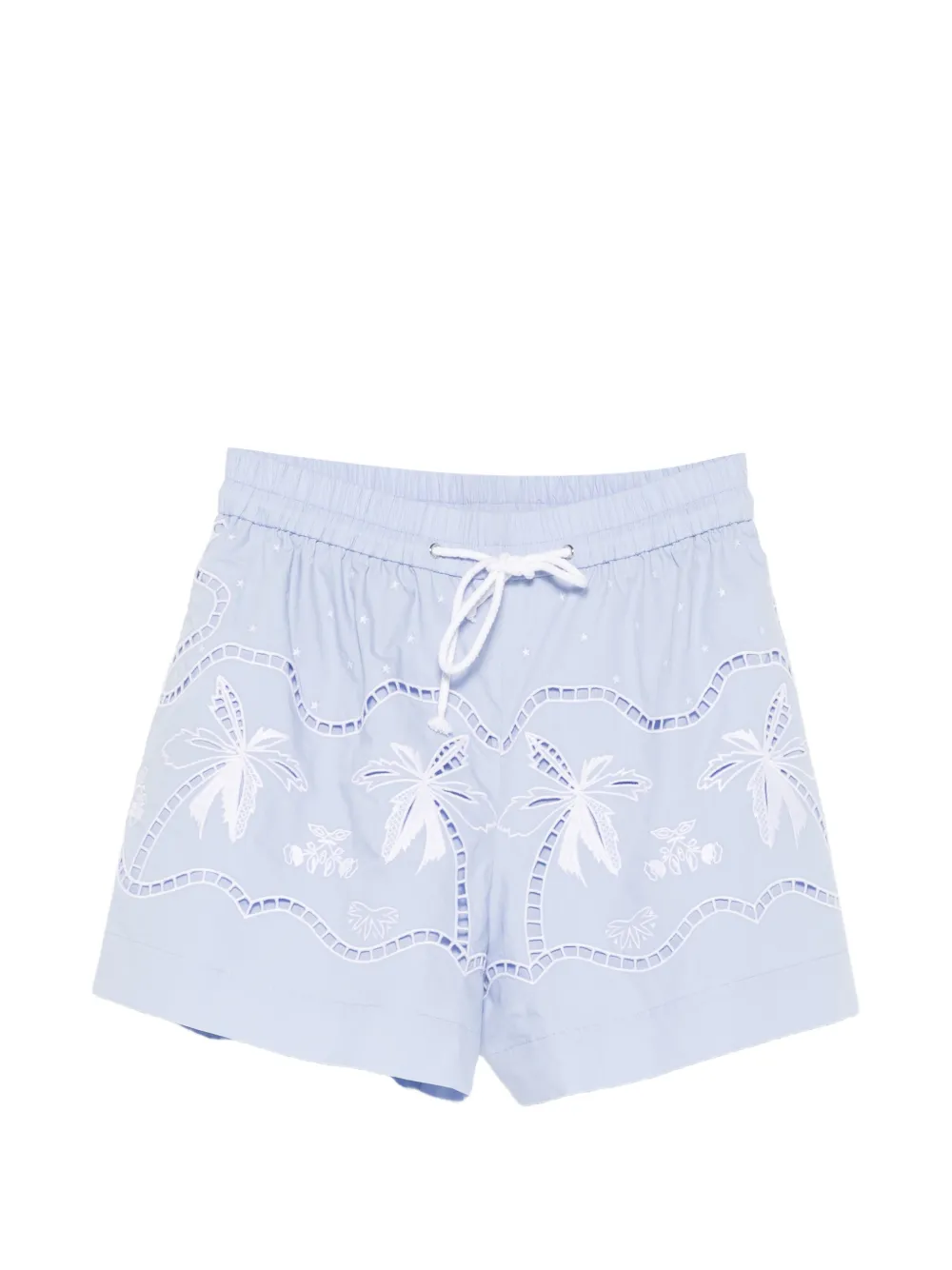 SANDRO broderie-anglaise-embroidered shorts - Blu