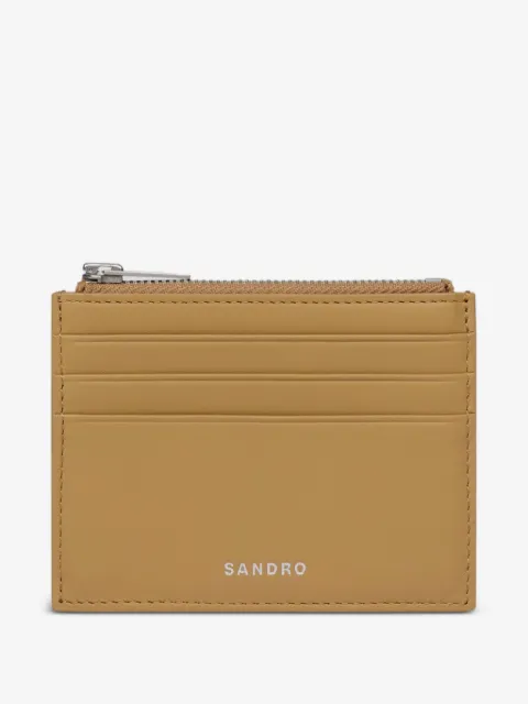 SANDRO zipped leather cardholder 