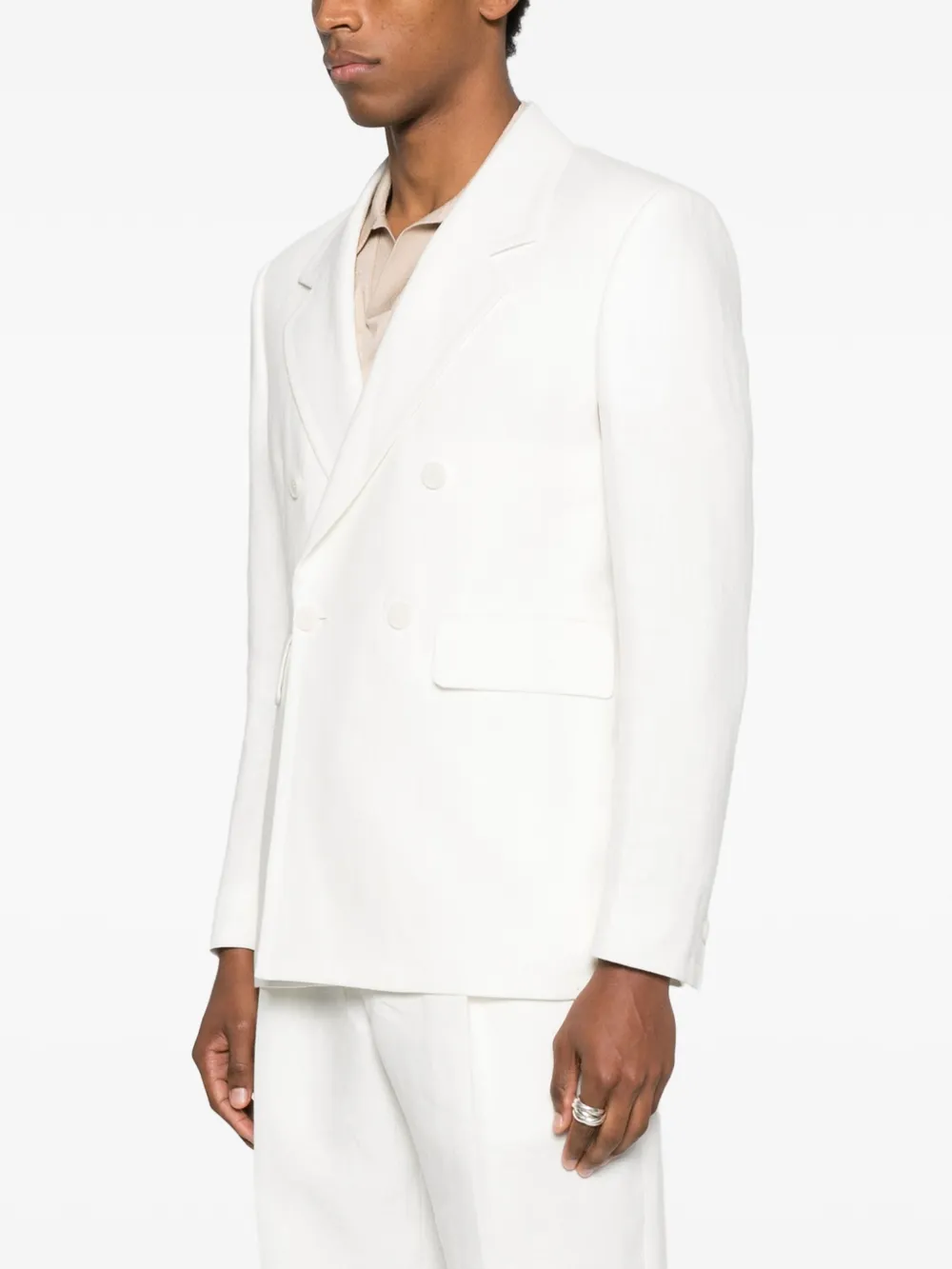  Sandro Double-breasted Blazer - White 