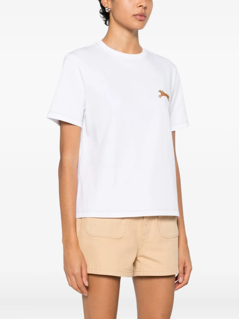  Sandro Horse-embroidery T-shirt - White 