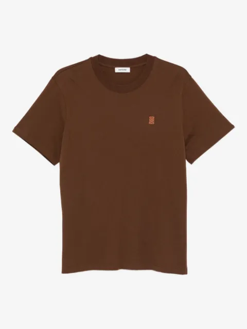 SANDRO leather logo T-shirt