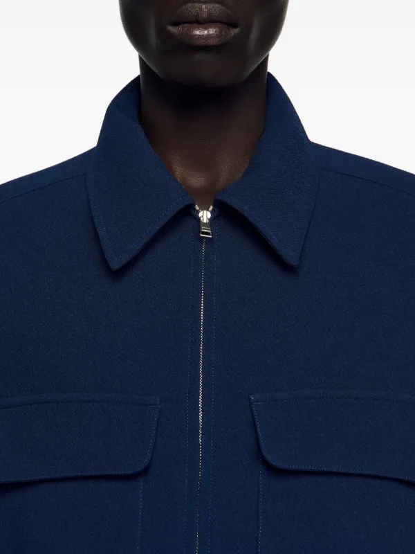 SANDRO Textured zip-up Jacket | Blue | FARFETCH