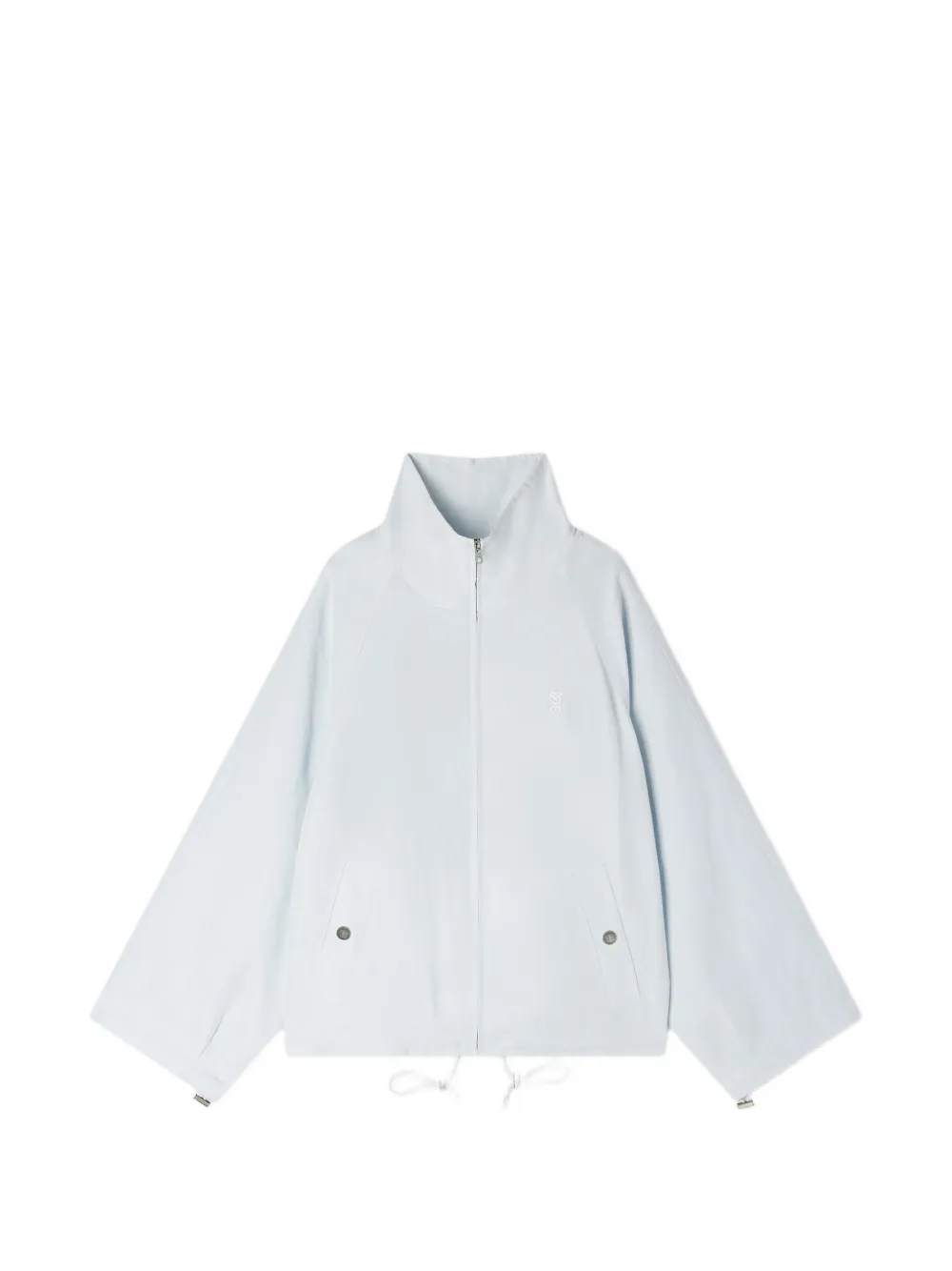 SANDRO logo-embroidery funnel-neck jacket - Blu