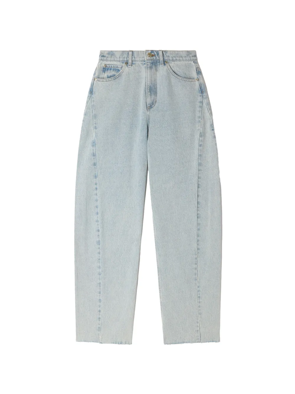 SANDRO frayed wide-leg jeans - Blu