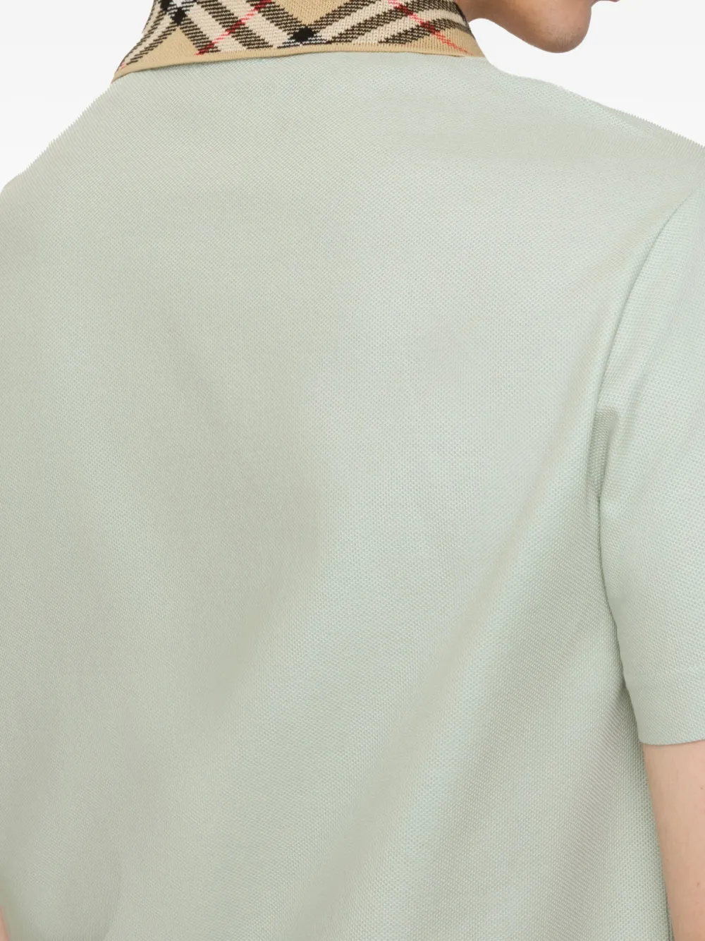 Burberry Katoenen poloshirt met geruite kraag Groen