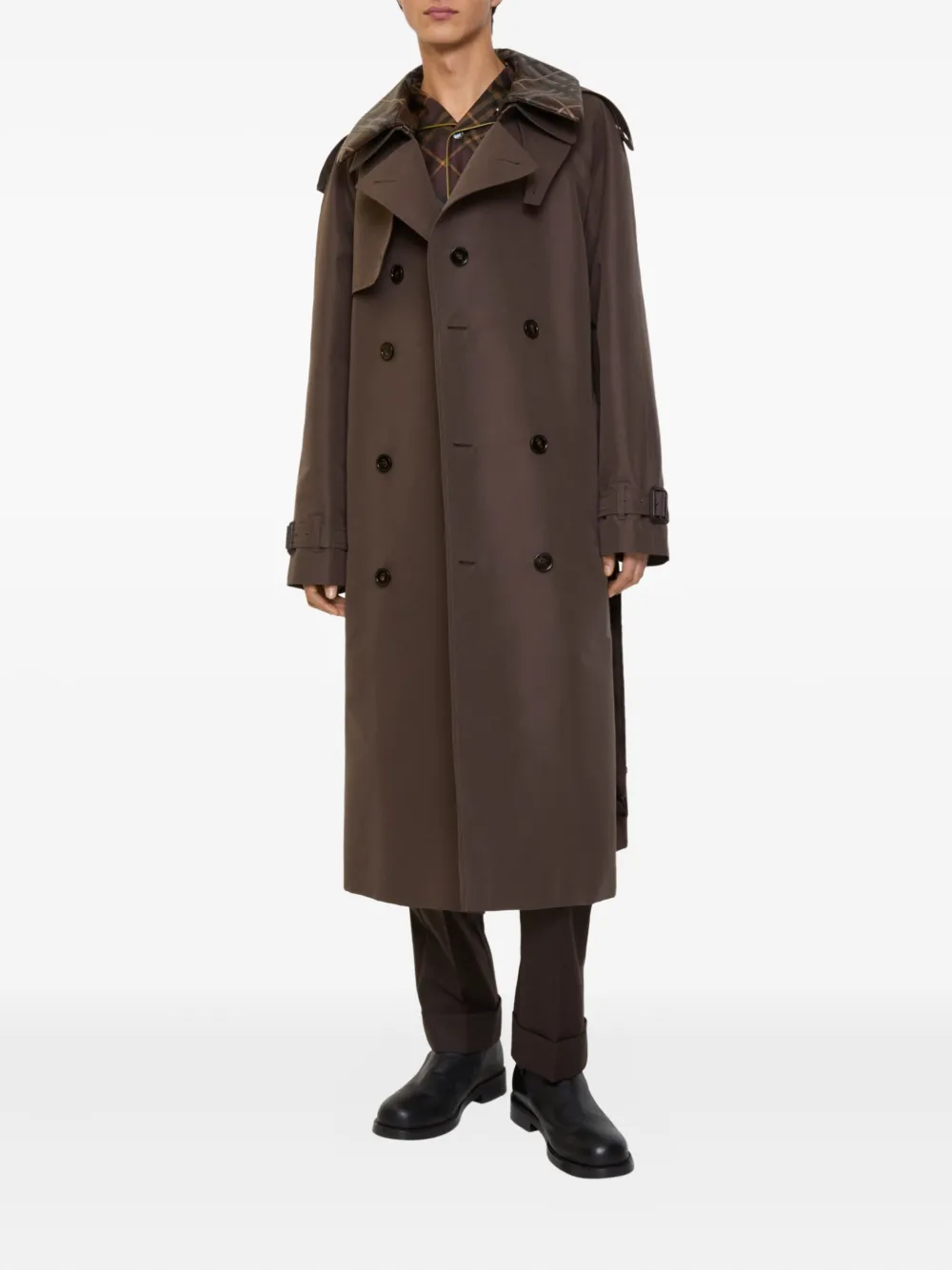 Burberry checked-collar belted trench coat | Trench Coats | Image 2