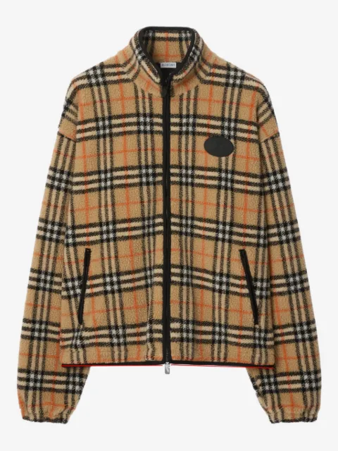 Burberry Check wool cashmere blend fleece