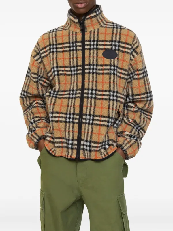 Burberry Check Wool Cashmere Blend Fleece | Neutrals | FARFETCH JO