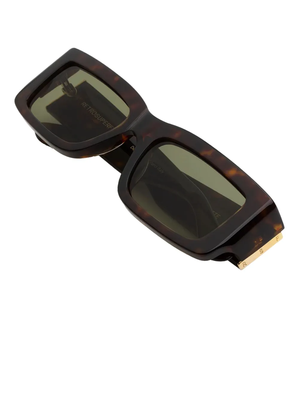 Retrosuperfuture Zonnebril met rechthoekig montuur Bruin