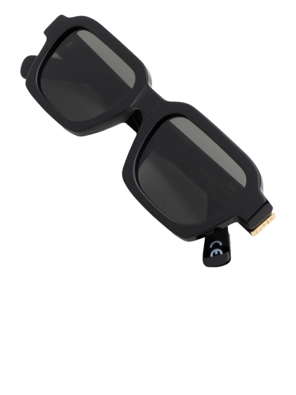 Retrosuperfuture Zonnebril met rechthoekig montuur Zwart